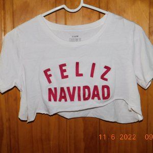 Feliz Navidad crop top hippie boho vintage distressed shirt Christmas top